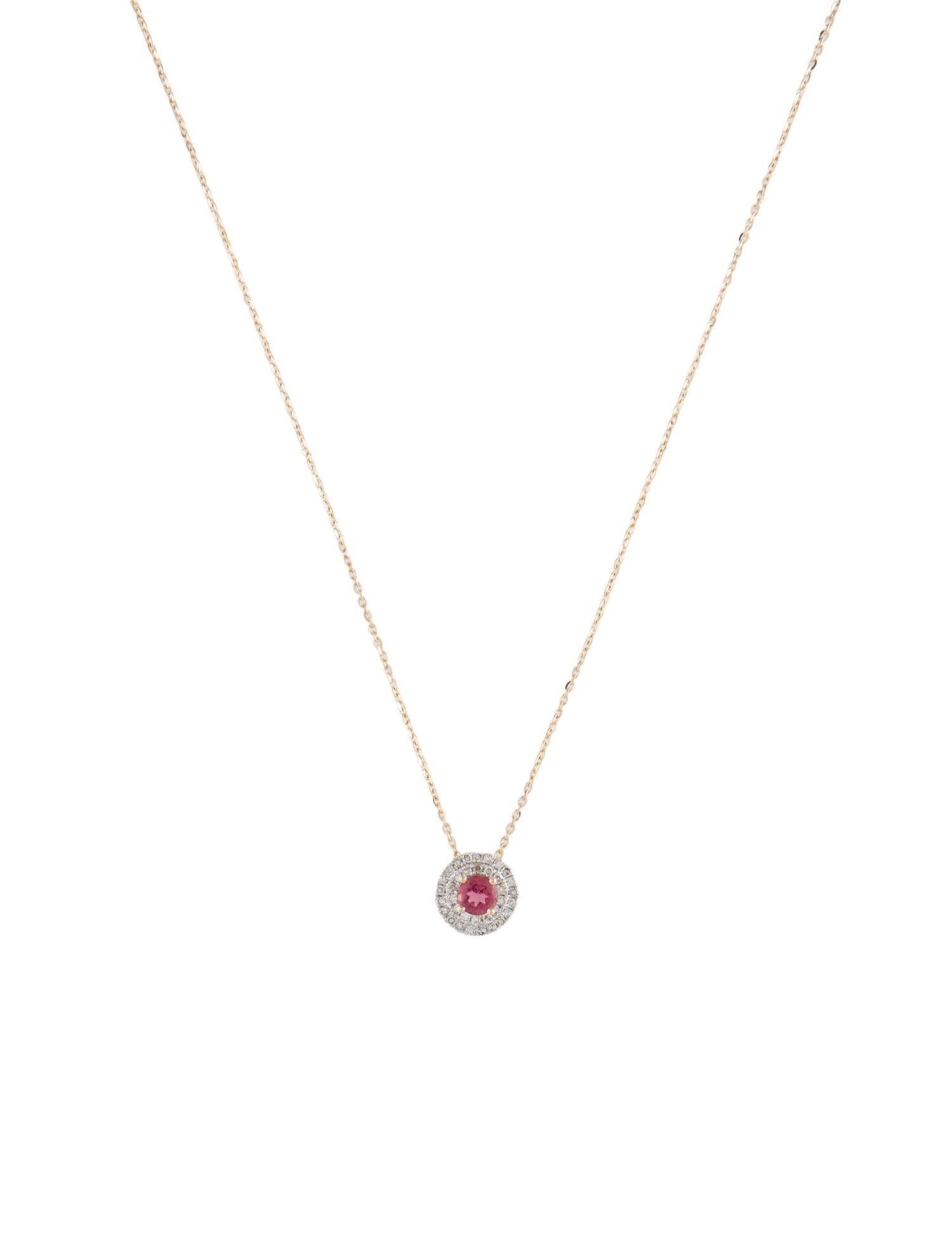 Immerse yourself in the mesmerizing allure of our Rainbow Gemstone Radiance Collection, where the vivid palette of nature's colors finds expression in the exquisite Pink Tourmaline and Diamond Pendant. Crafted with precision and passion by