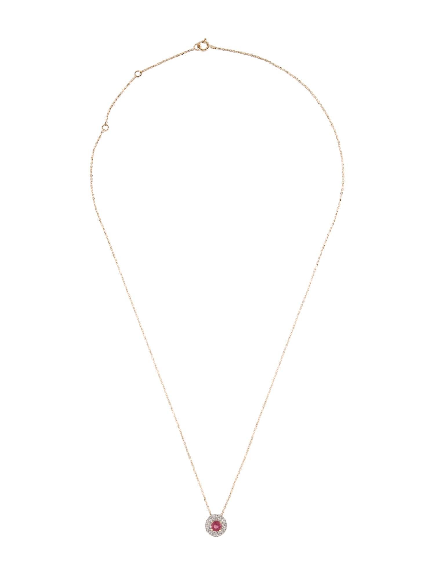 Brilliant Cut 14K Tourmaline & Diamond Pendant Necklace: Exquisite Luxury Statement Jewelry