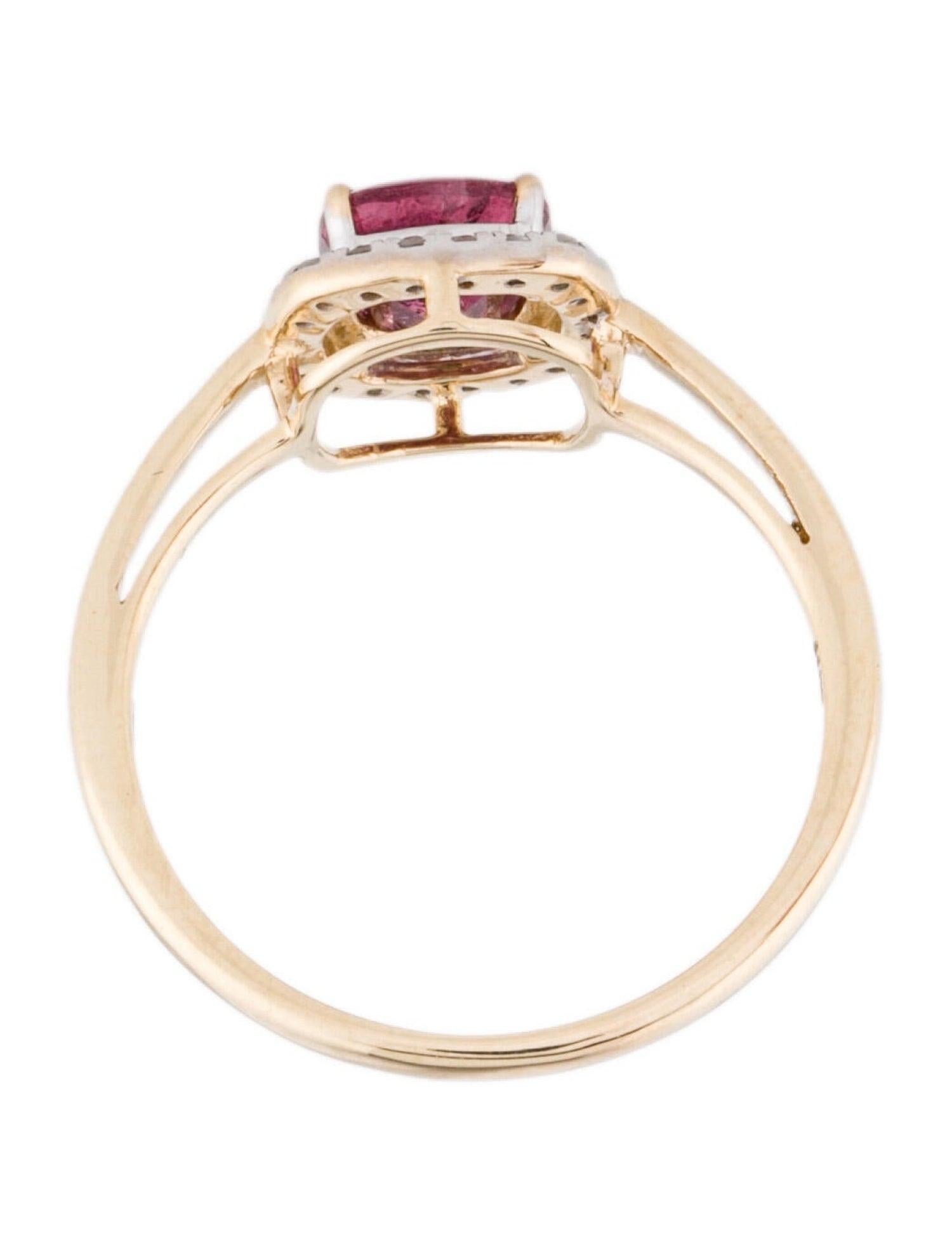Exquisite 14K Tourmaline & Diamond Cocktail Ring - Size 6.75 - Timeless Luxury In New Condition For Sale In Holtsville, NY