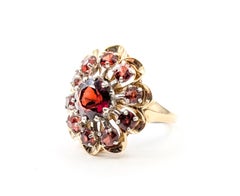 Radiant Red Garnet Ring in 10k Yellow Gold