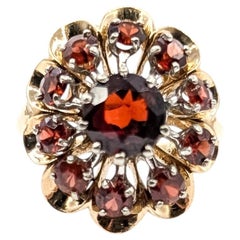 Radiant Red Garnet Ring in 10k Yellow Gold