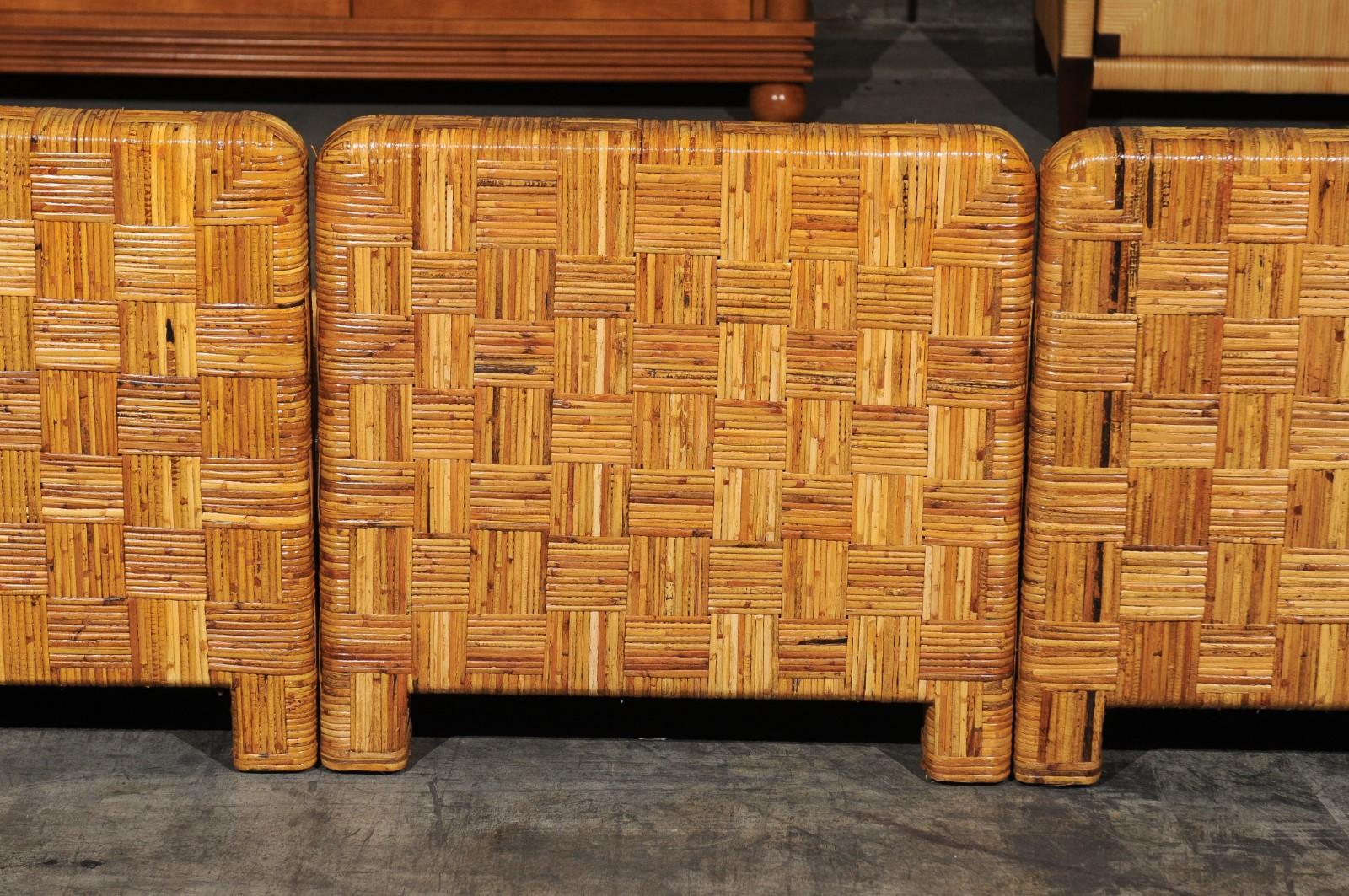 Radiant Restored Billy Baldwin Style Cane Basketweave Parsons Sofa, circa 1975 For Sale 3
