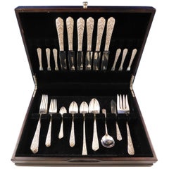 Radiant Rose by International Sterling Silver Juego de cubiertos 51 piezas Cena