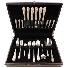 Radiant Rose by International Sterling Silver Flatware Service Set 51 Pcs Dinner