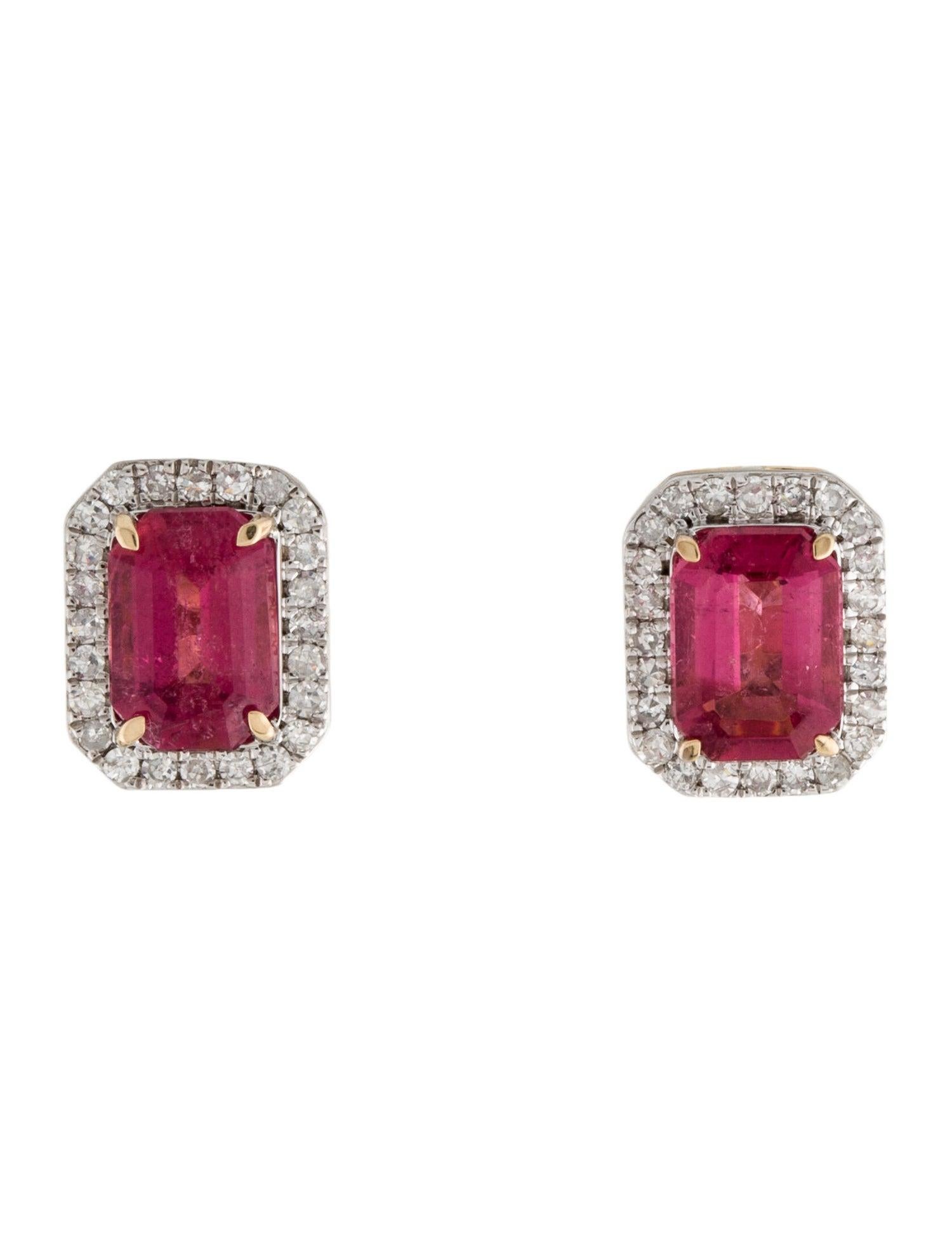 Gorgeous 14K 2.12ctw Tourmaline Studs - Stunning Gemstone Earrings In New Condition For Sale In Holtsville, NY