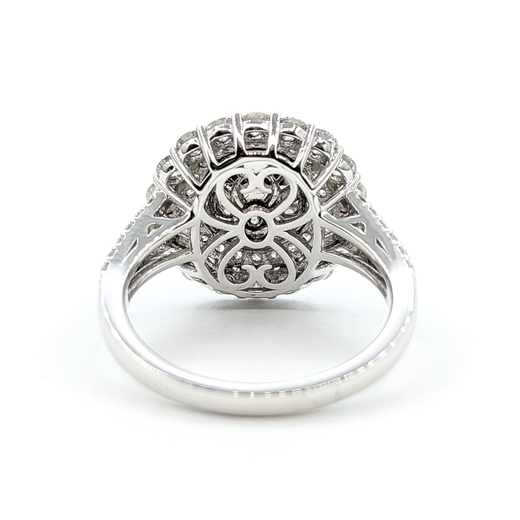 Ring mit strahlendem Saphir und Diamant aus Platin im Angebot 2