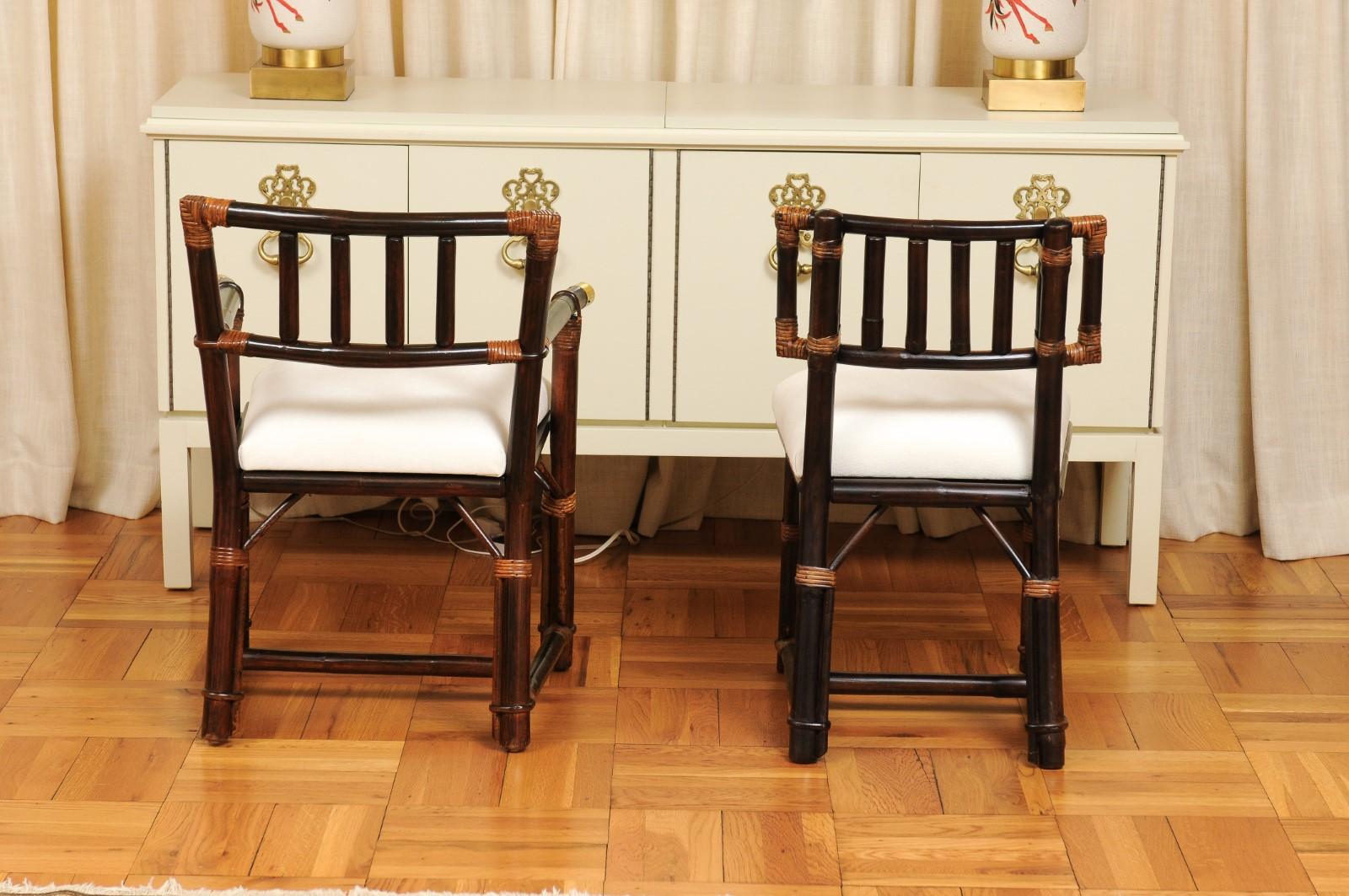 Radiant Set of 14 Rattan Chairs in Cordovan and Caramel by Wisner for Ficks Reed For Sale 4