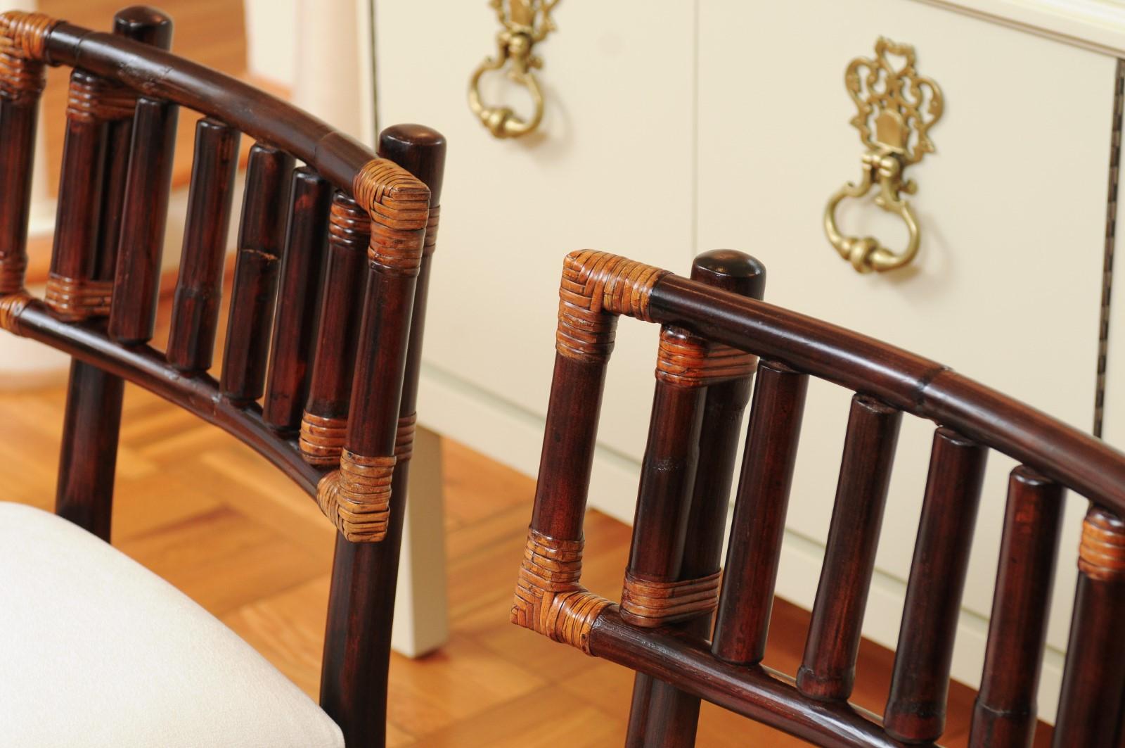 Radiant Set of 14 Rattan Chairs in Cordovan and Caramel by Wisner for Ficks Reed 5