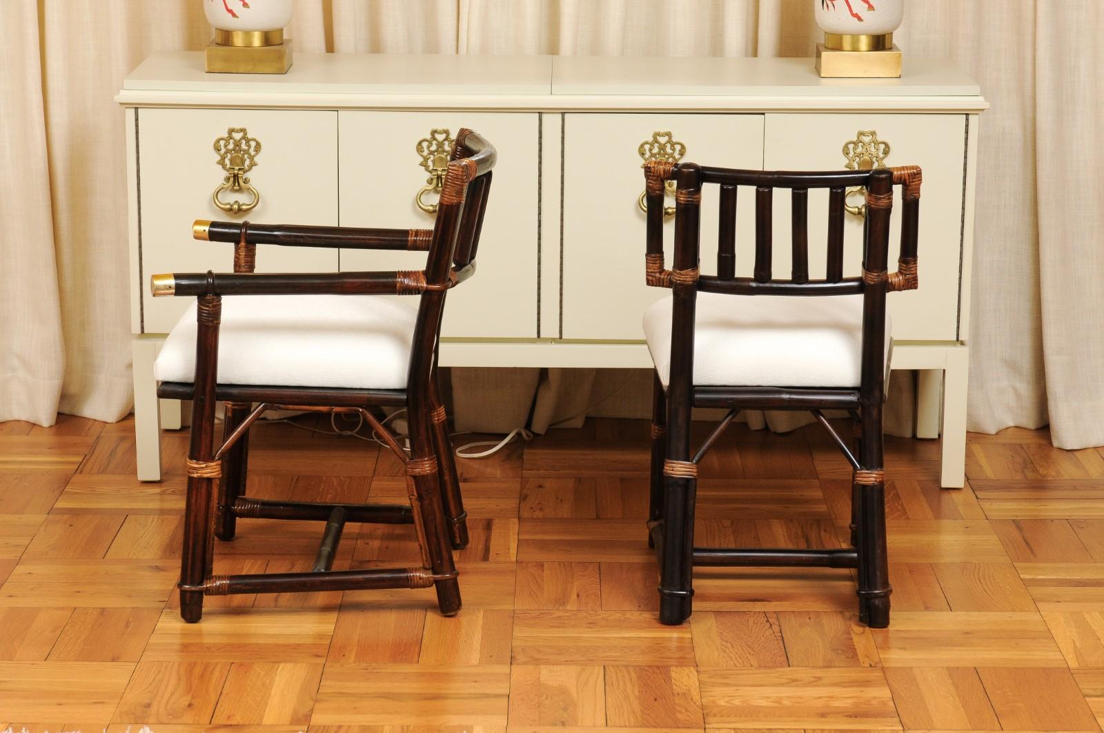 Radiant Set of 14 Rattan Chairs in Cordovan and Caramel by Wisner for Ficks Reed For Sale 5