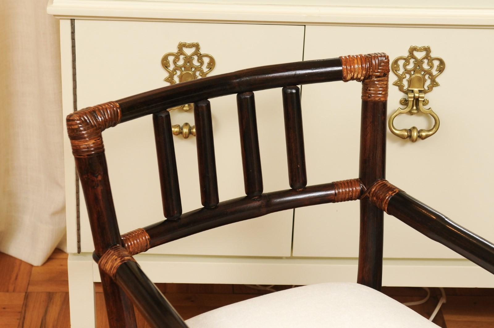 Radiante Conjunto de 14 Sillas de Ratán en Cordobán y Caramelo by Wisner for Ficks Reed en venta 9