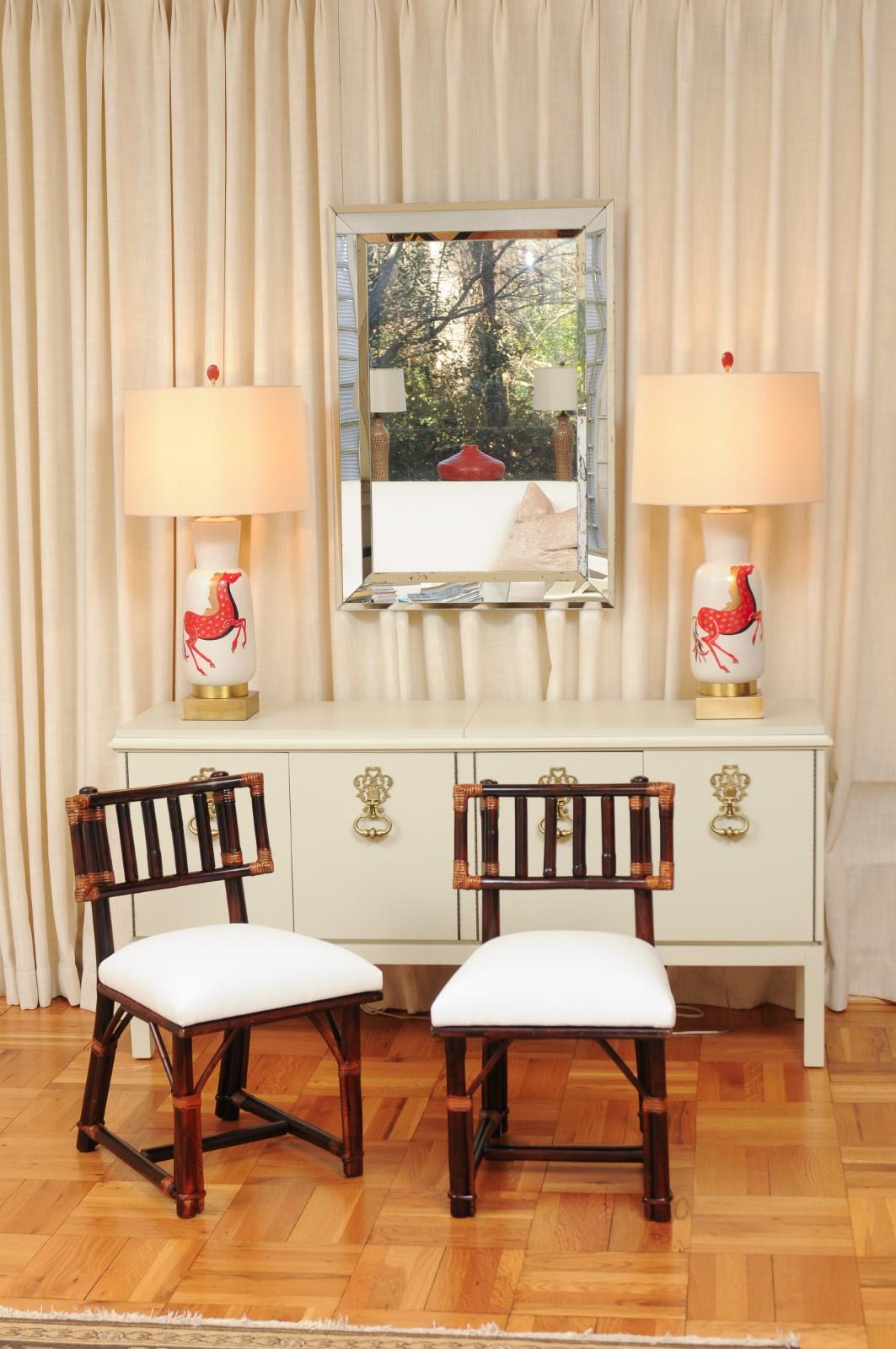 Organic Modern Radiant Set of 14 Rattan Chairs in Cordovan and Caramel by Wisner for Ficks Reed