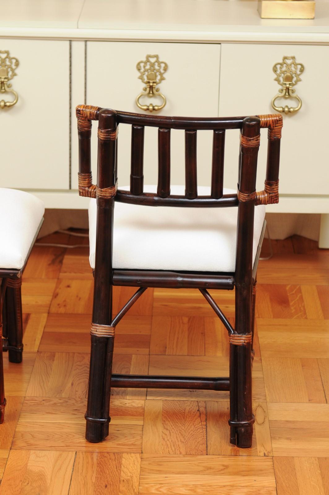 Radiant Set of 8 Rattan Chairs in Cordovan and Caramel by Wisner for Ficks Reed For Sale 11