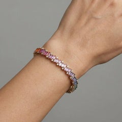 Radiant Spectrum 14K (Custom) Yellow Gold Multi-Gemstone & Diamond Bracelet