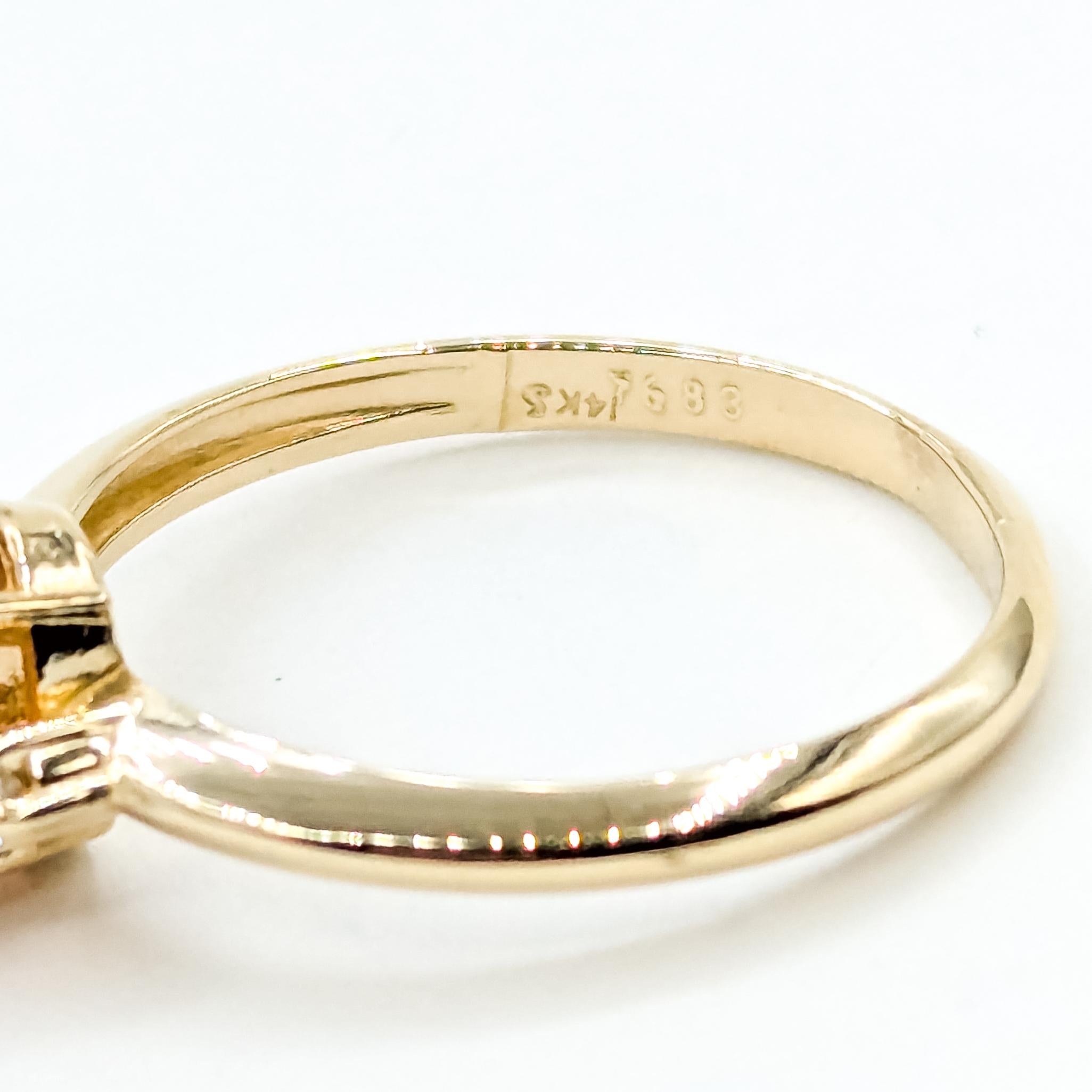 Radiant Spessartine Garnet & Diamond Solitaire Ring in 14k Yellow Gold in vendita 4