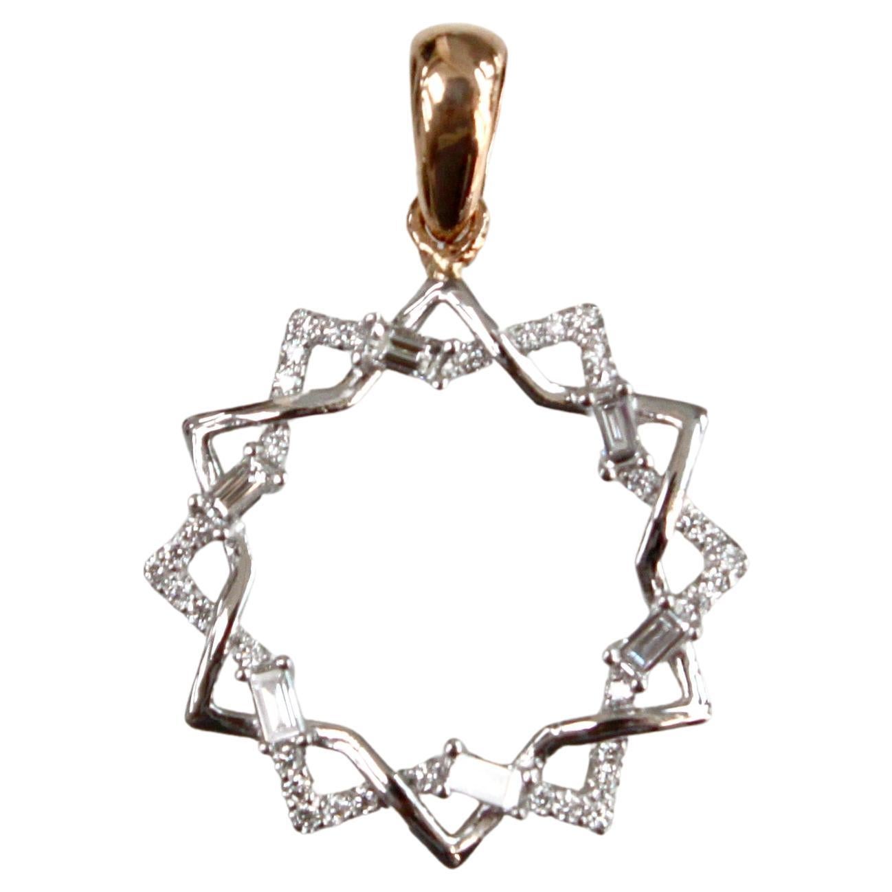 Radiant Star Diamond Pendant made in 18K For Sale