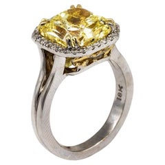 Radiant Statement Fancy Yellow  A Crown-Worthy Fancy Rarity Diamond Ring