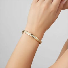 Radiant Stream 14K (or 18k upon request) Yellow Gold Diamond Bangle Bracelet