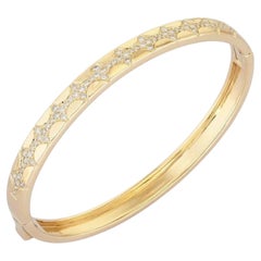 Radiant Stream 14K (or 18k upon request) Yellow Gold Diamond Bangle Bracelet
