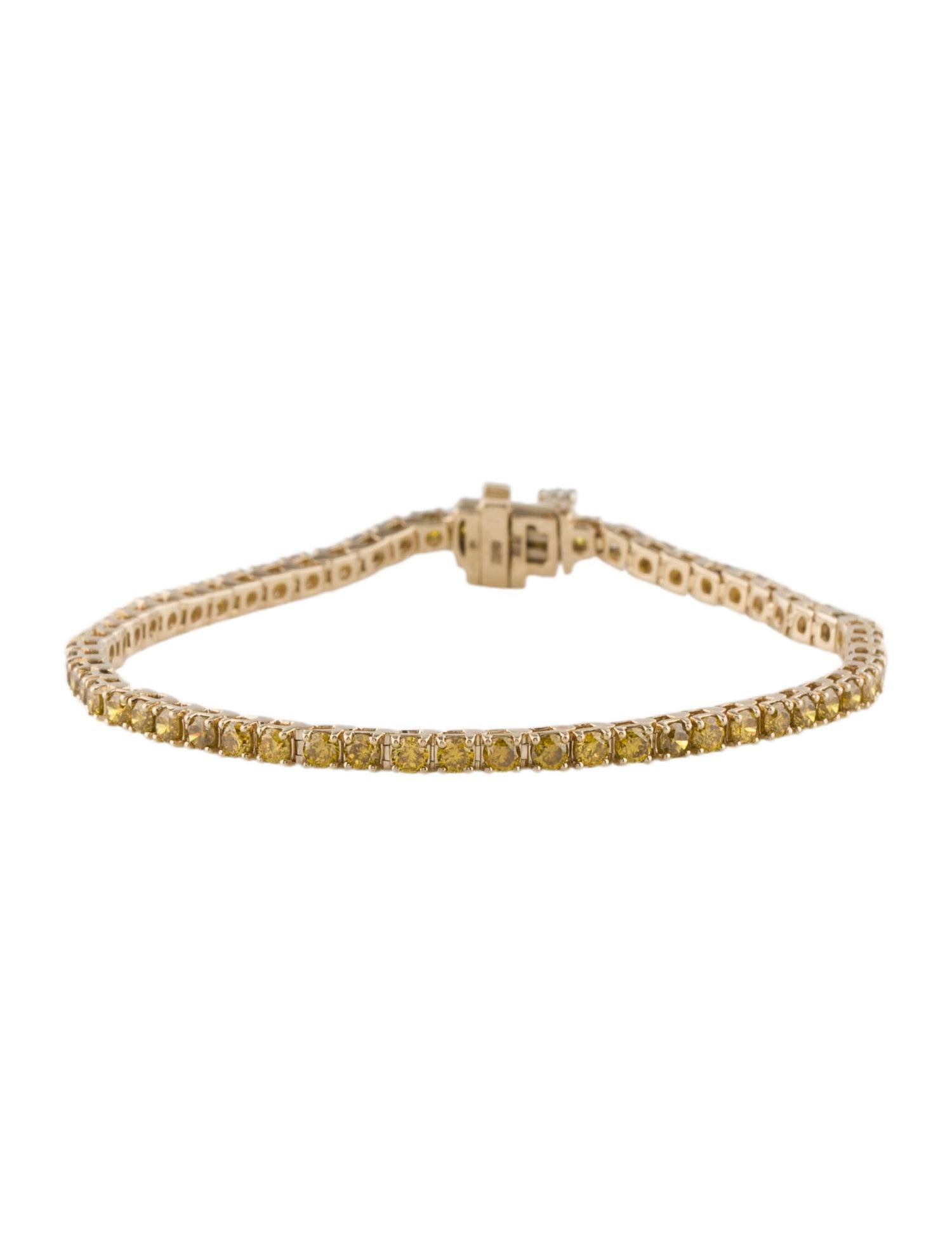 14K Bracelet de tennis avec diamant de culture labrador de 3,54ctw - Design intemporel et luxueux Neuf - En vente à Holtsville, NY