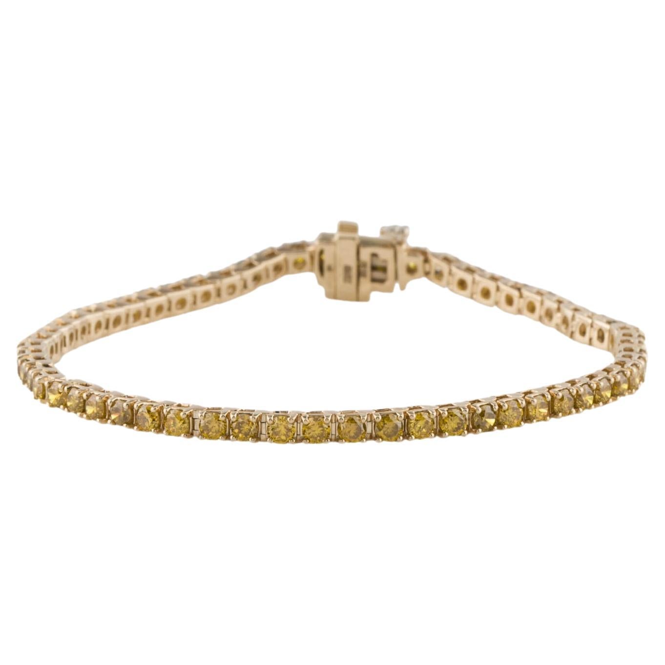 14K Bracelet de tennis avec diamant de culture labrador de 3,54ctw - Design intemporel et luxueux en vente