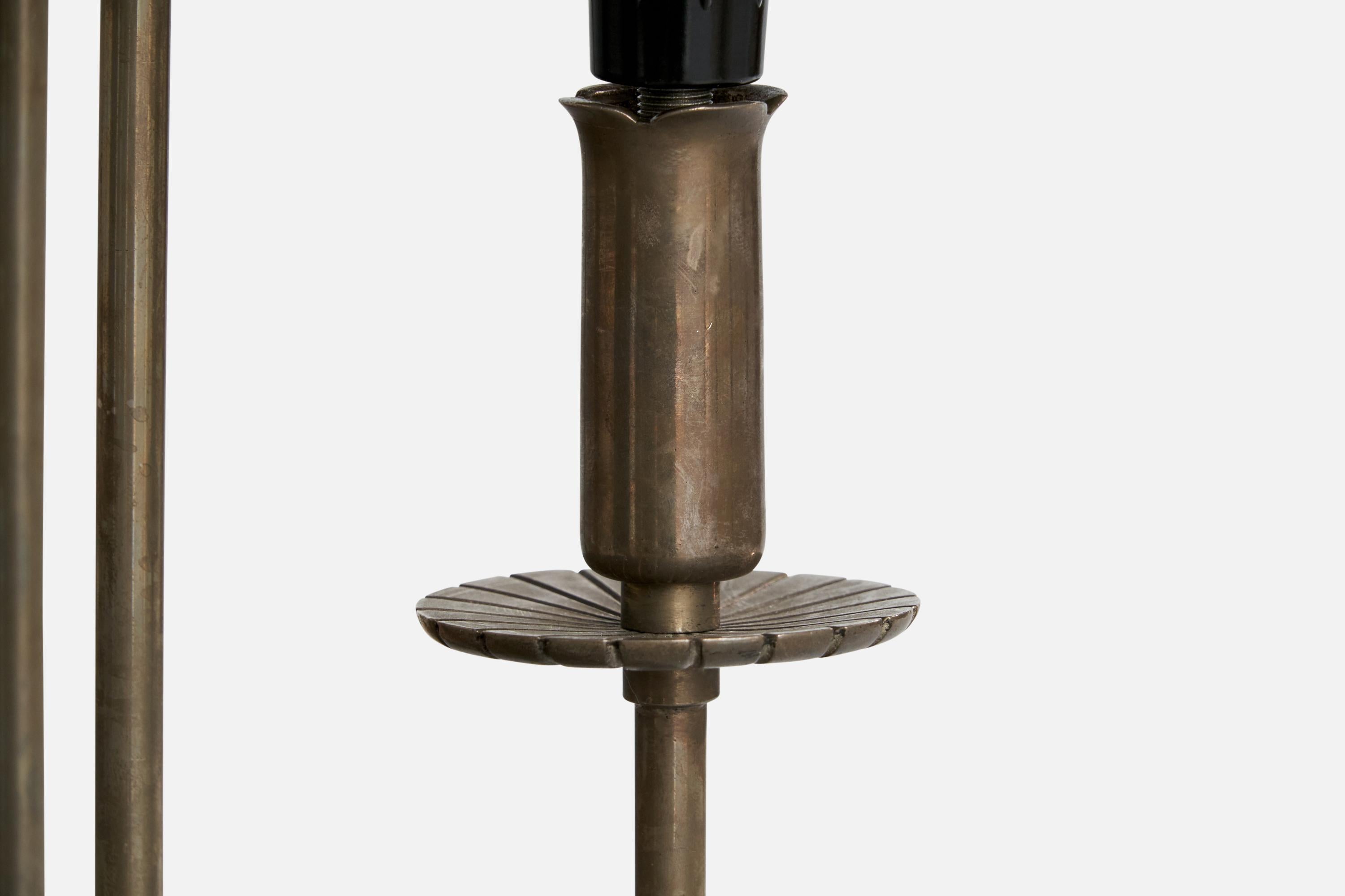 Radiant, lampe de table, nickel, tissu, États-Unis, années 1950 en vente 4