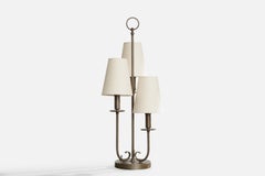 Radiant, Table Lamp, Nickel, Fabric, USA, 1950s