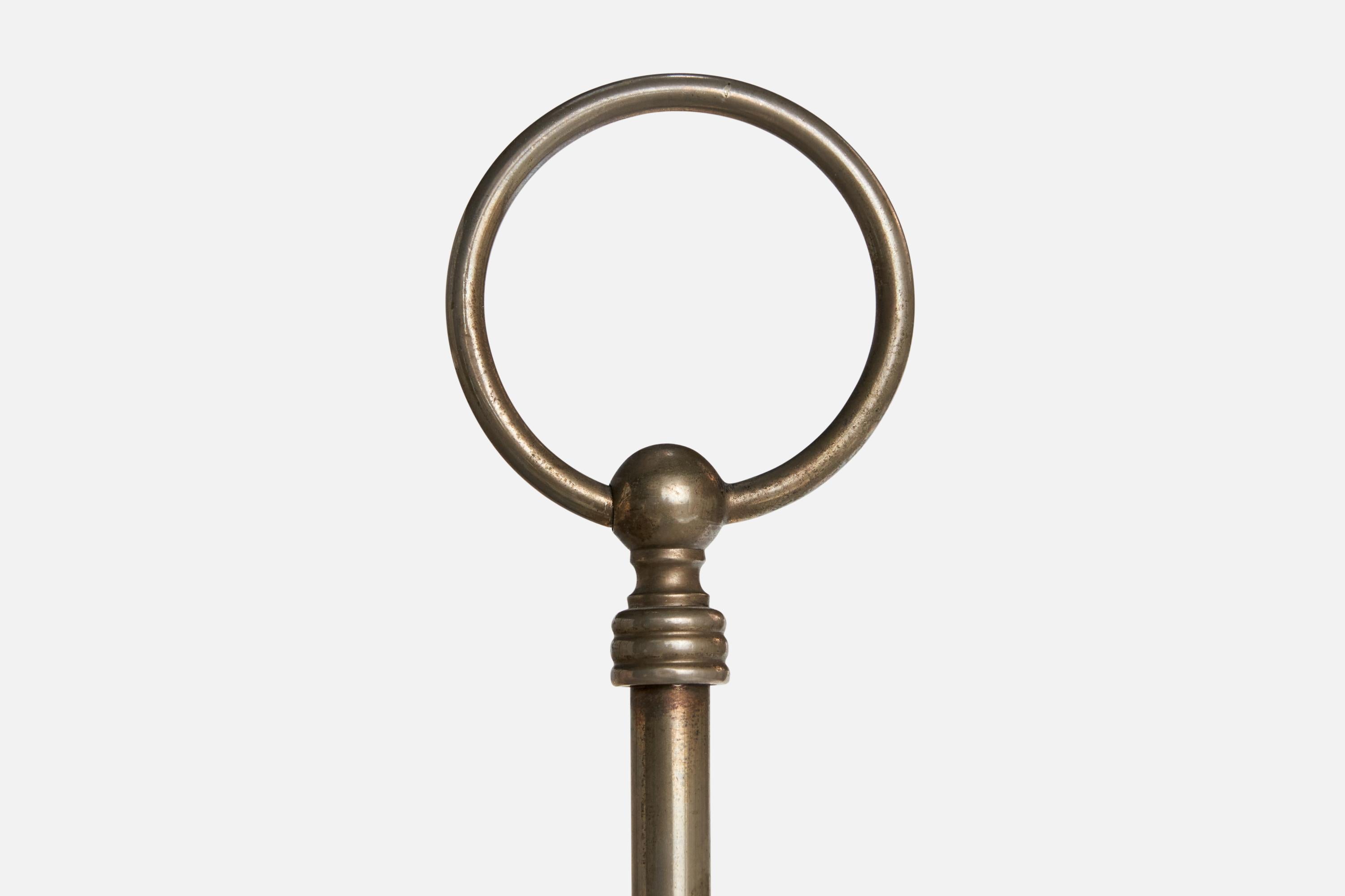 Tissu Radiant, lampe de table, nickel, tissu, États-Unis, années 1950 en vente