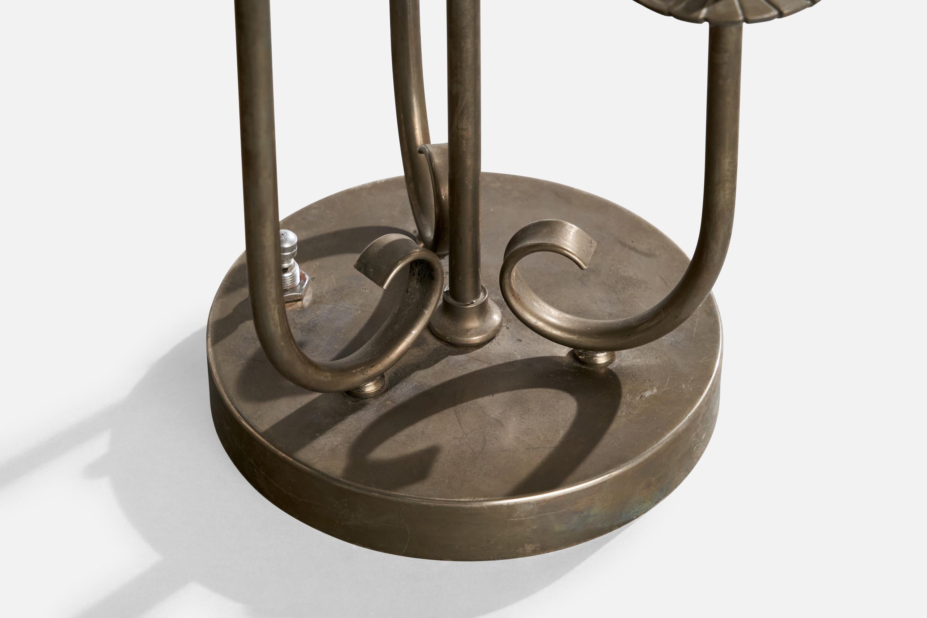 Radiant, lampe de table, nickel, tissu, États-Unis, années 1950 en vente 1