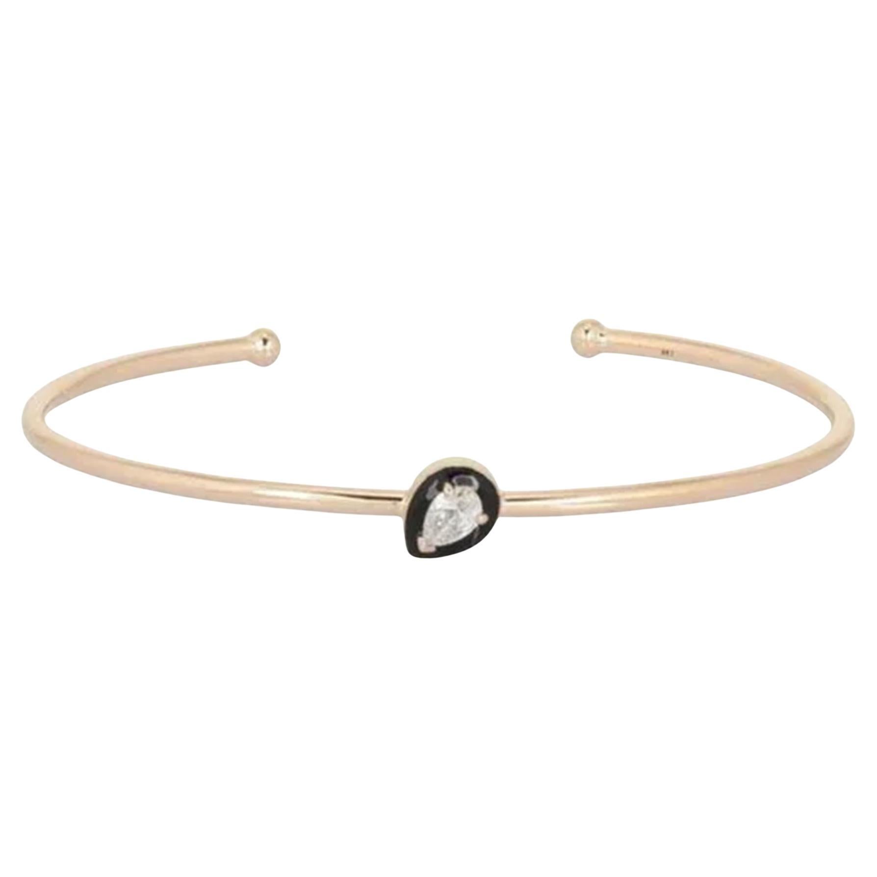 Radiant Tide 14K (or 18k upon request) Yellow Gold Diamond Bangle Bracelet