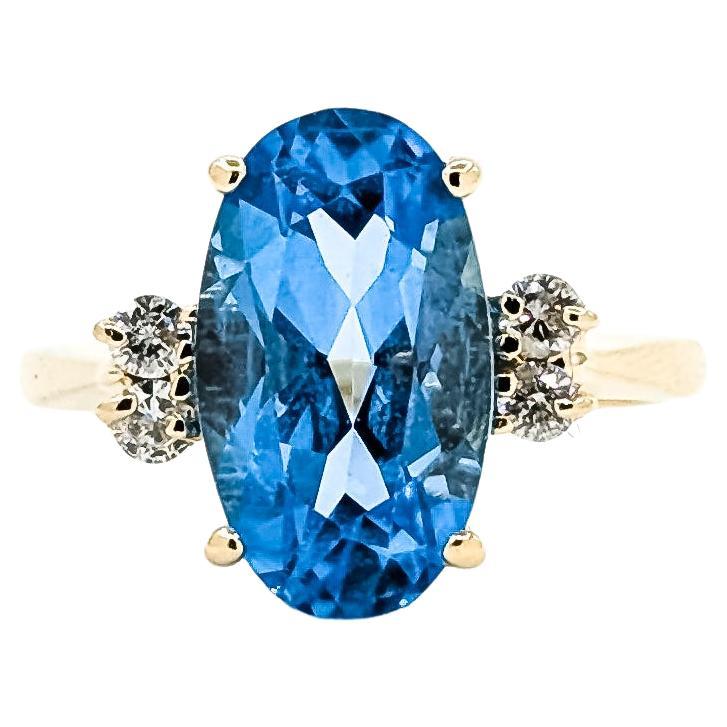 Radiant Topaz 
Diamond Ring in 14k
