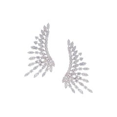 Pendientes de oro amarillo de 18 quilates en forma de ala radiante