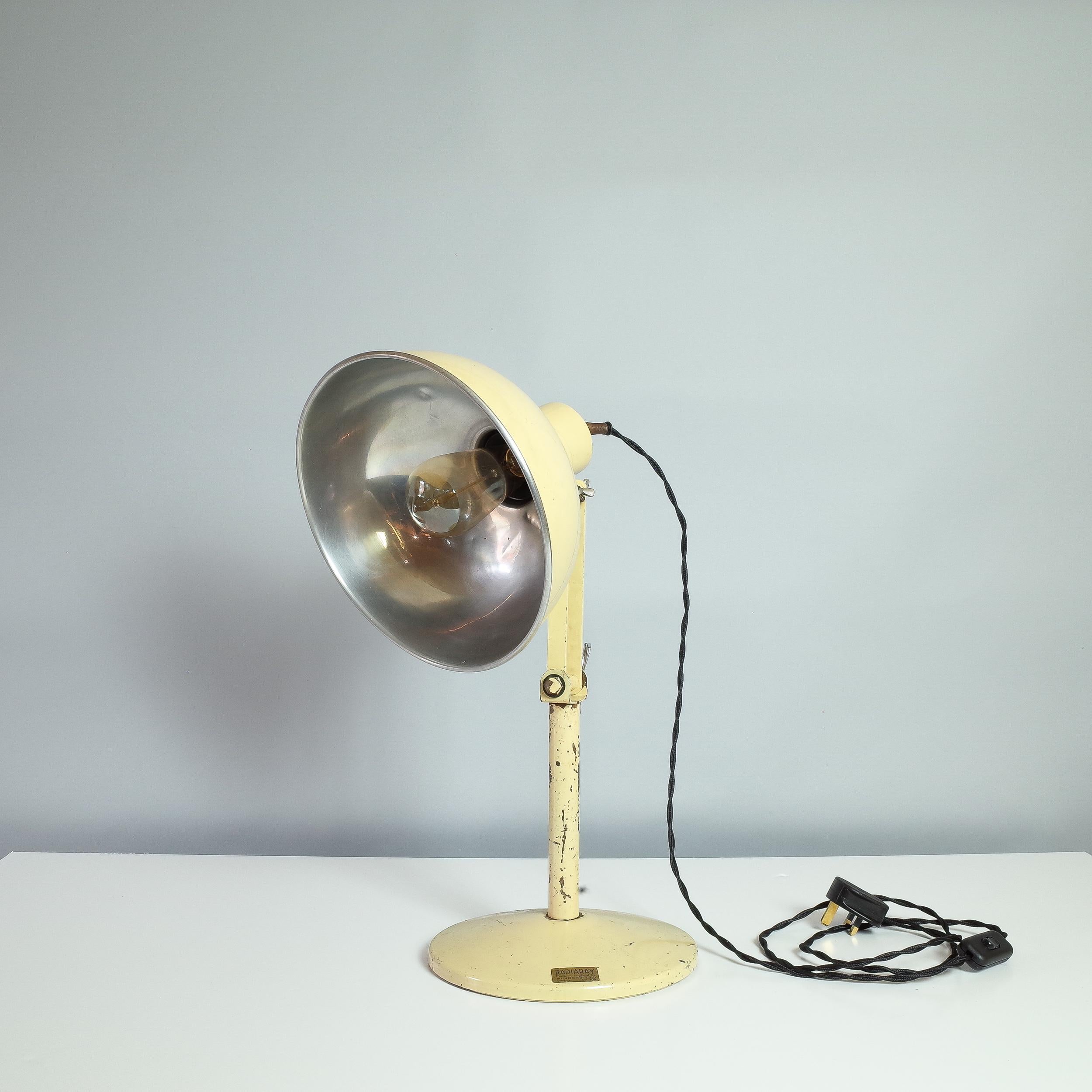 Mid-20th Century Radiaray Industrial Desk Lamp from Hinders Ltd, London 1930s For Sale