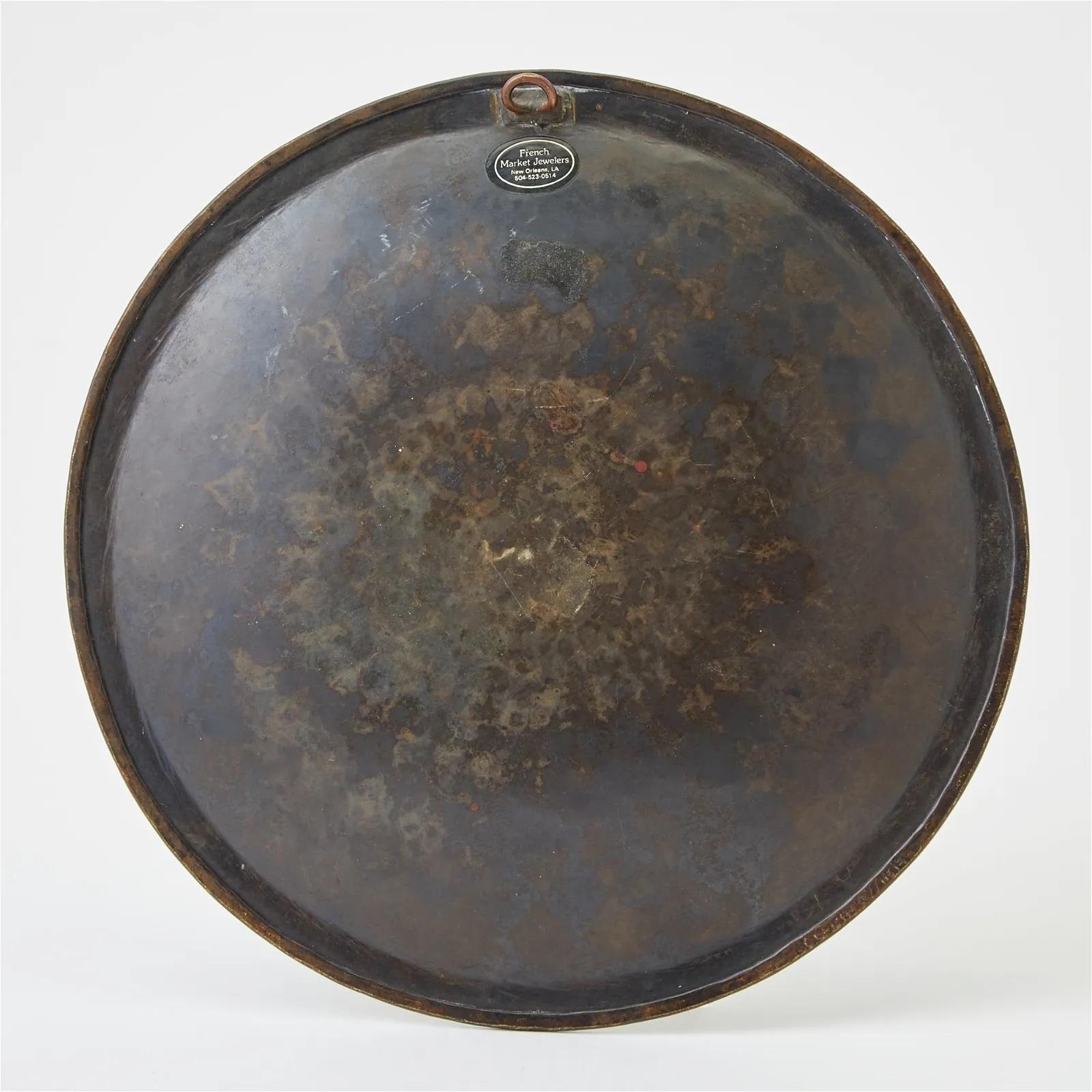Radiating lozenge pattern copper bowl by Claudius Linossier signé: CL-LINOSSIER and A 168.