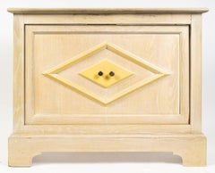 Radiator Cover in Whitewashed and Painted Wood, 20th Century.