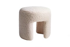 Radical Design White Bouclé Stool Furia
