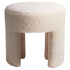 Radical Design White Bouclé Stool Furia