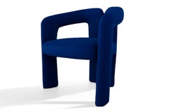 Radical Postmodern Blue Velvet Armchair Delirio