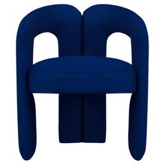 Radikaler postmoderner Stuhl aus blauem Samt Delirio
