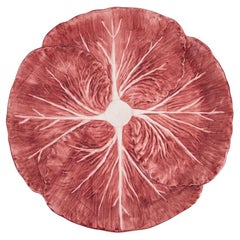 Plato llano de cerámica pintado a mano Radicchio, Made in Italy