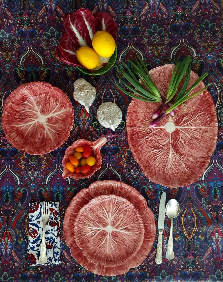 Radicchio Hand Painted Ceramic Salad Bowl Made in Italy For Sale at