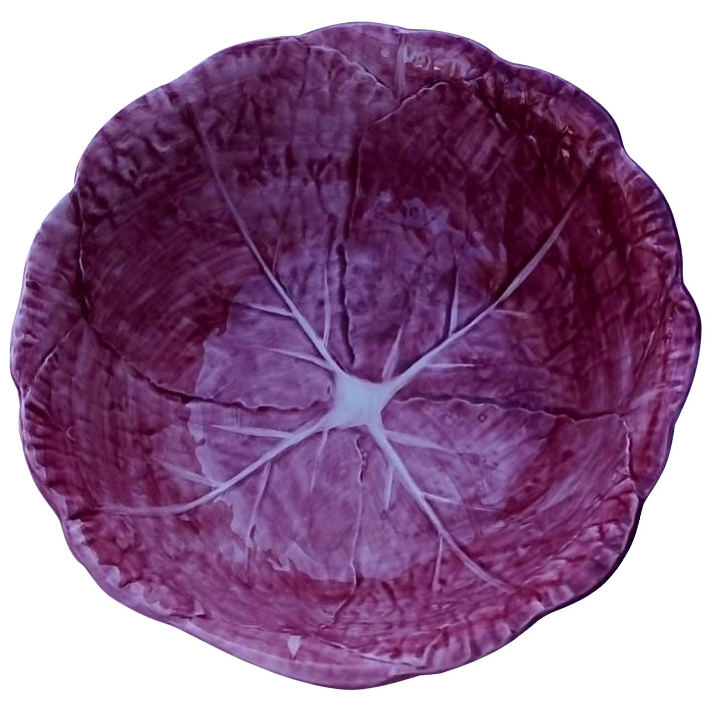 Radicchio Hand Painted Ceramic Salad Bowl Made in Italy For Sale