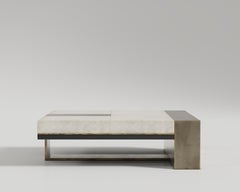 Radice Coffee Table in Goat Skin and Patina Bronze by Palena Furniture