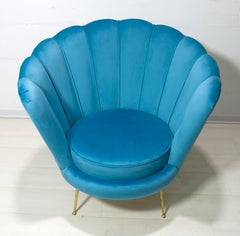 Radice & Minotti Mid-Century Modern Italian Velvet Armchair, 1950s