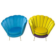 Radice & Minotti Style Armchair, 1950s Style, 39 Colors of Italian Velvet