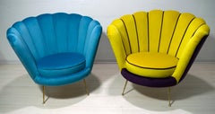Radice & Minotti Style Armchair, 1950s Style, 39 Colors of Italian Velvet