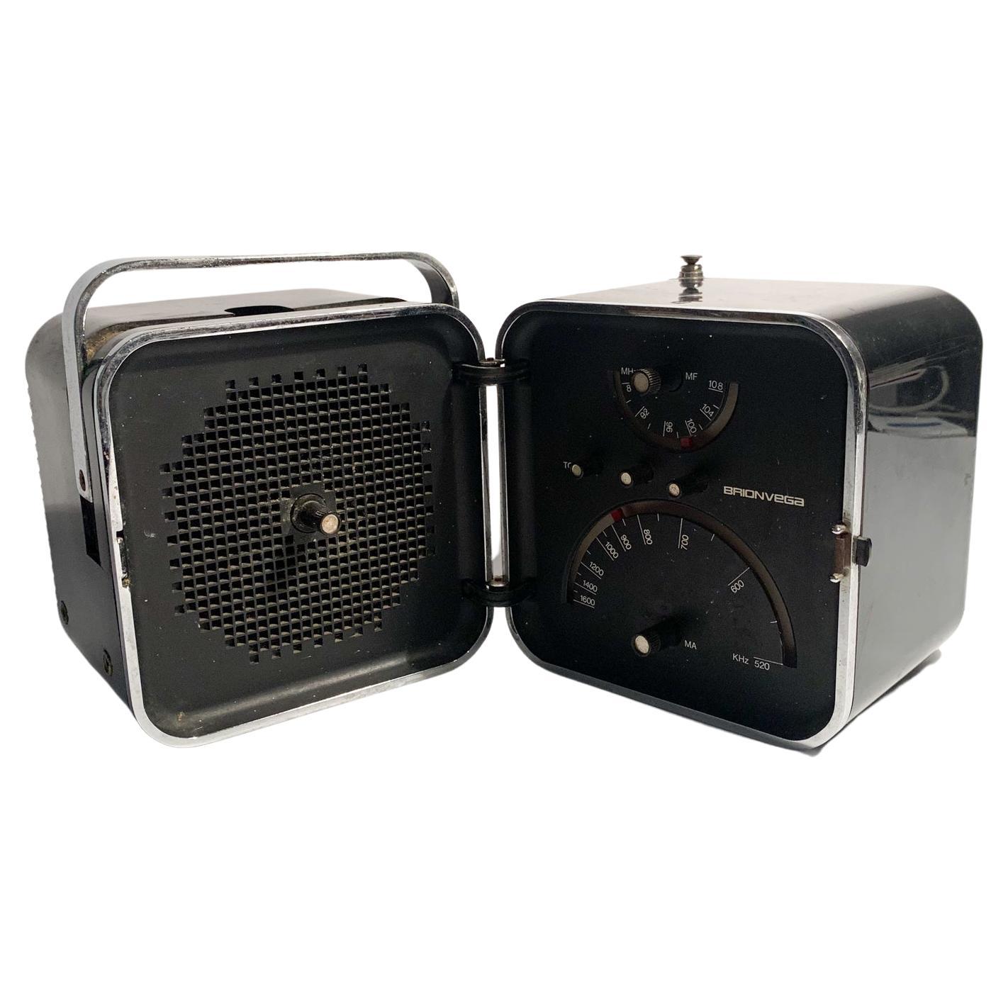 Radio Cubo Brionvega Black Designed by Richard Sapper and Marco Zanuso