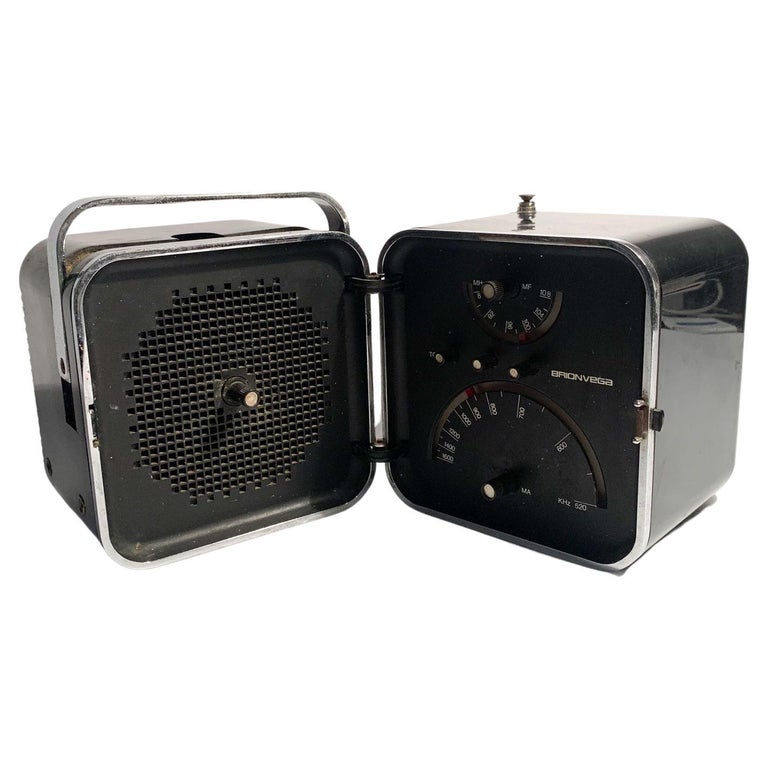 Radio Cubo Brionvega Black Designed by Richard Sapper and Marco Zanuso For  Sale at 1stDibs