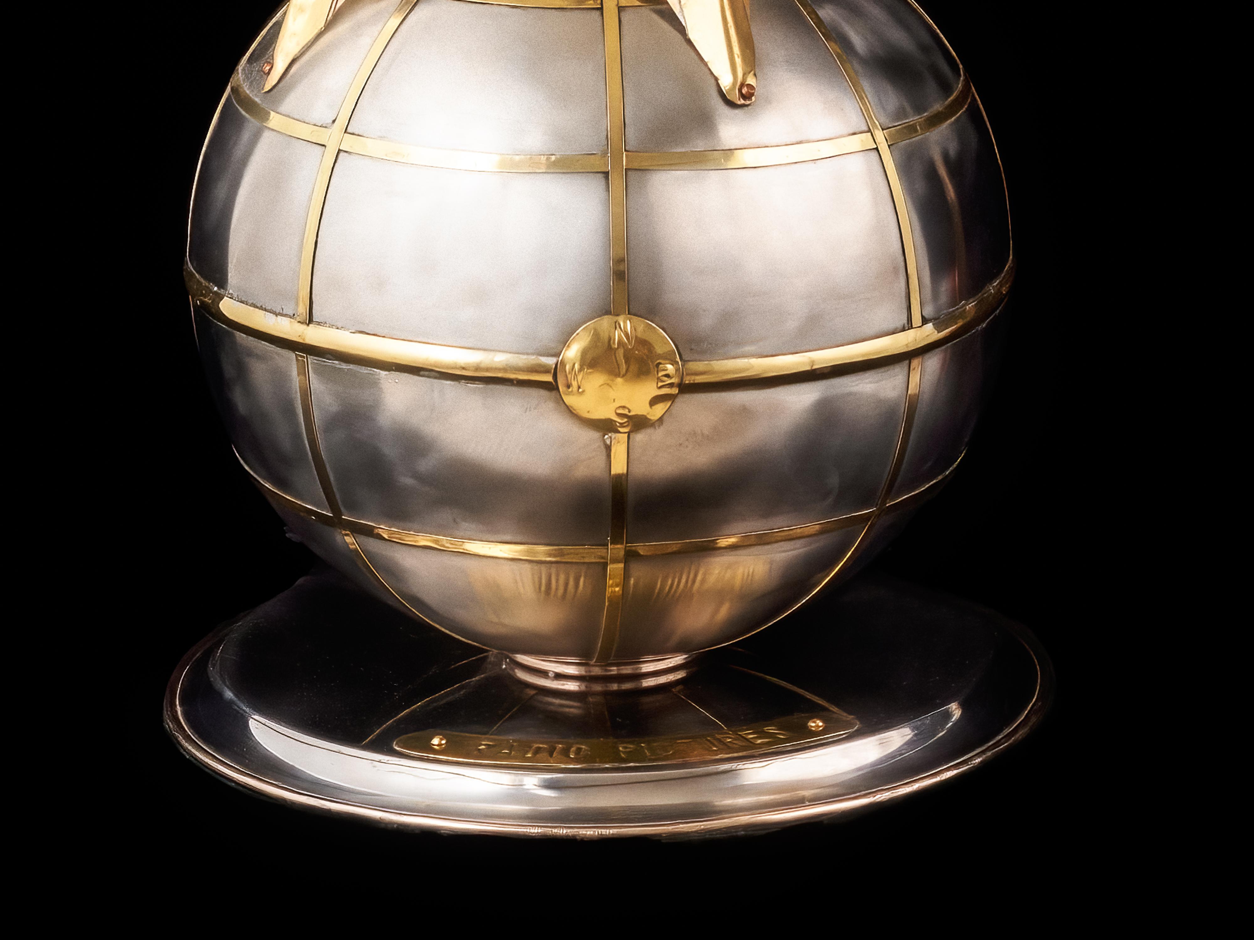 Welded Radio Pictures. By Sam Rush steel and brass lamp honouring a 1920's movies For Sale