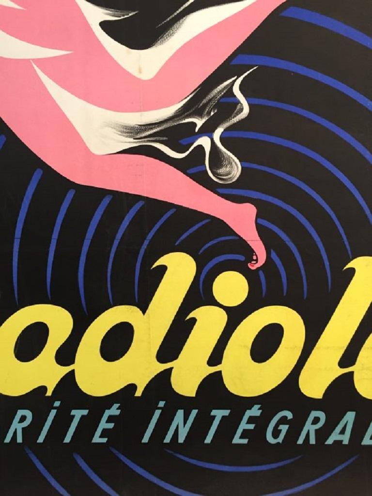 Mid-20th Century Radiola Pink Original Vintage Poster