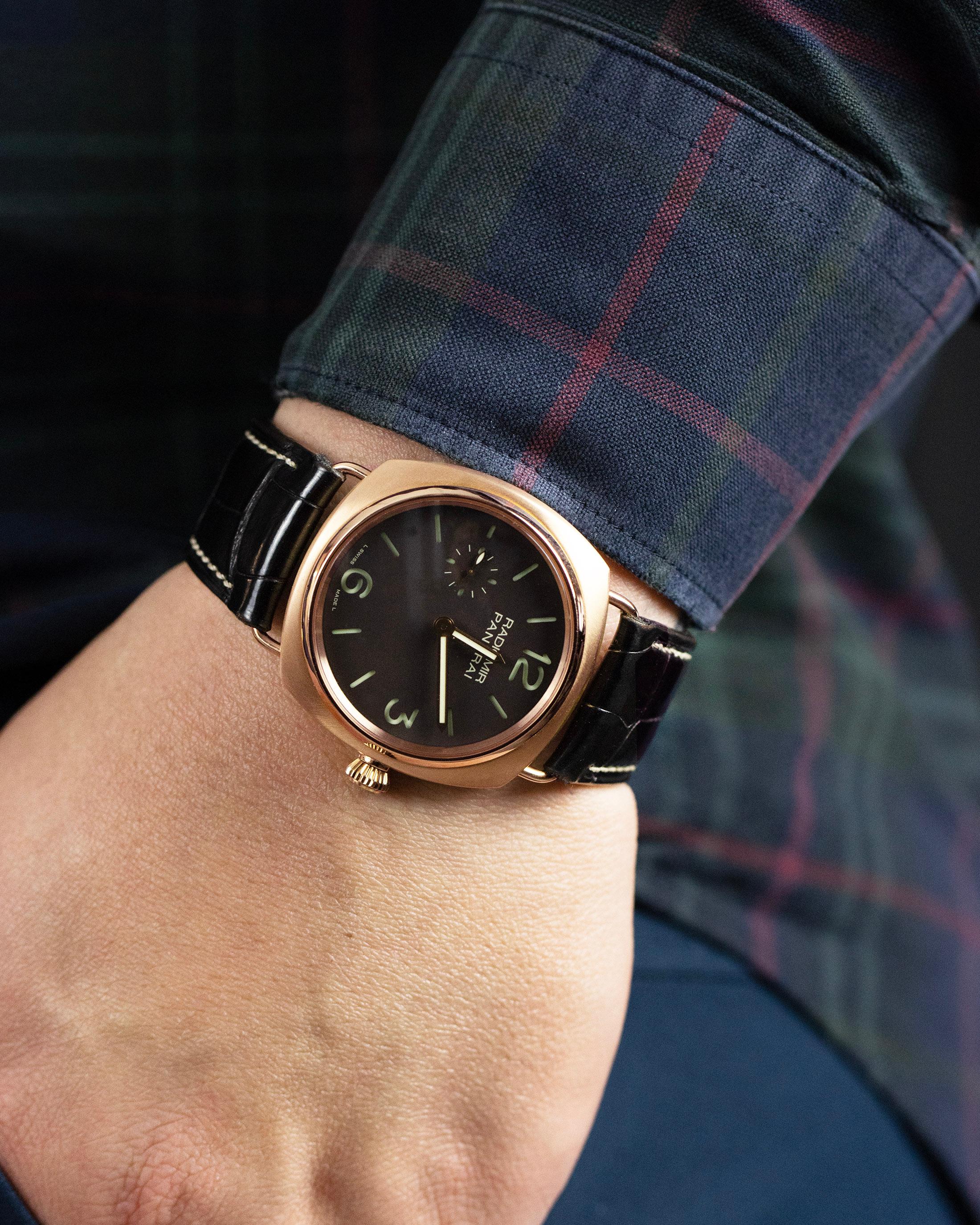 Radiomir Panerai Rose Gold Oro Rosso Mechanical Wristwatch Ref PAM00336 In Good Condition For Sale In New York, NY